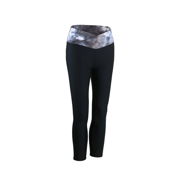 [BOTTOM : HPU7018] HOTWORX TIE DYE V-WAIST LEGGINGS / CHARCOAL